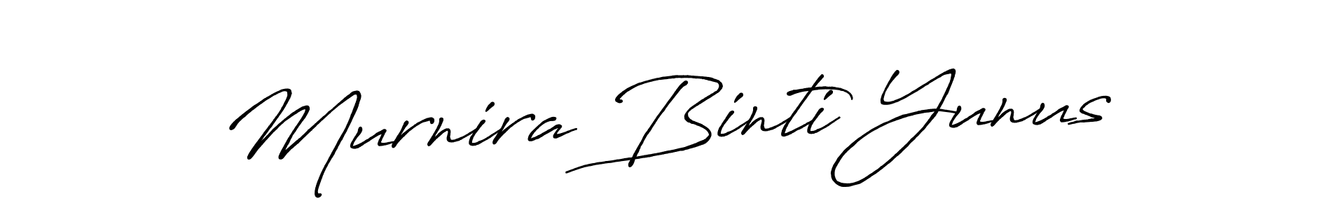 This is the best signature style for the Murnira Binti Yunus name. Also you like these signature font (Antro_Vectra_Bolder). Mix name signature. Murnira Binti Yunus signature style 7 images and pictures png