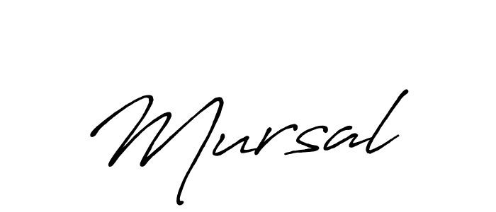 The best way (Antro_Vectra_Bolder) to make a short signature is to pick only two or three words in your name. The name Mursal  include a total of six letters. For converting this name. Mursal  signature style 7 images and pictures png