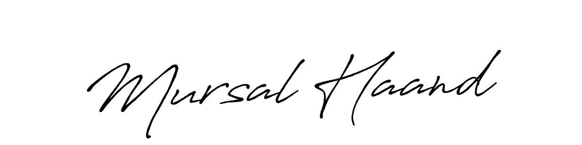 How to make Mursal Haand name signature. Use Antro_Vectra_Bolder style for creating short signs online. This is the latest handwritten sign. Mursal Haand signature style 7 images and pictures png