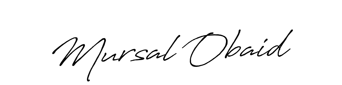 Create a beautiful signature design for name Mursal Obaid. With this signature (Antro_Vectra_Bolder) fonts, you can make a handwritten signature for free. Mursal Obaid signature style 7 images and pictures png
