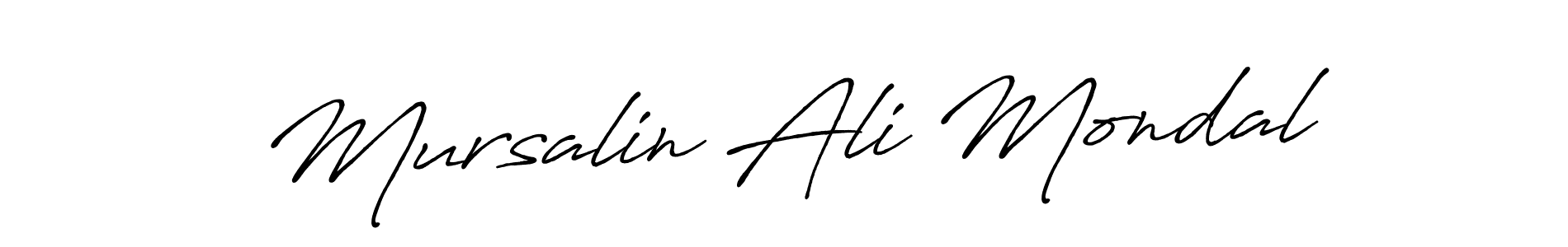 How to make Mursalin Ali Mondal name signature. Use Antro_Vectra_Bolder style for creating short signs online. This is the latest handwritten sign. Mursalin Ali Mondal signature style 7 images and pictures png