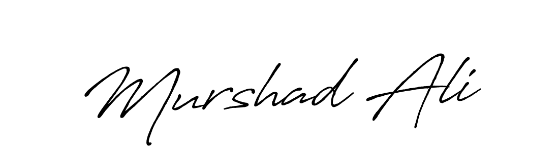 How to make Murshad Ali name signature. Use Antro_Vectra_Bolder style for creating short signs online. This is the latest handwritten sign. Murshad Ali signature style 7 images and pictures png