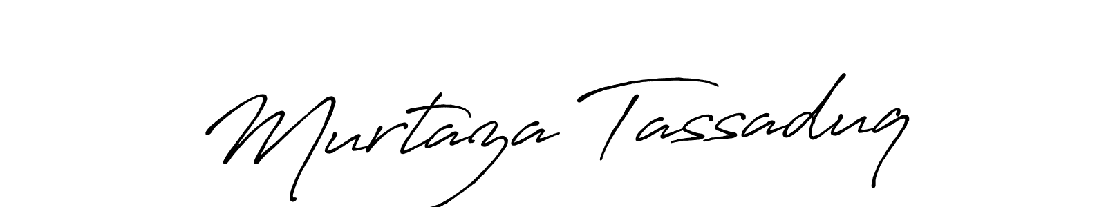 Make a beautiful signature design for name Murtaza Tassaduq. With this signature (Antro_Vectra_Bolder) style, you can create a handwritten signature for free. Murtaza Tassaduq signature style 7 images and pictures png