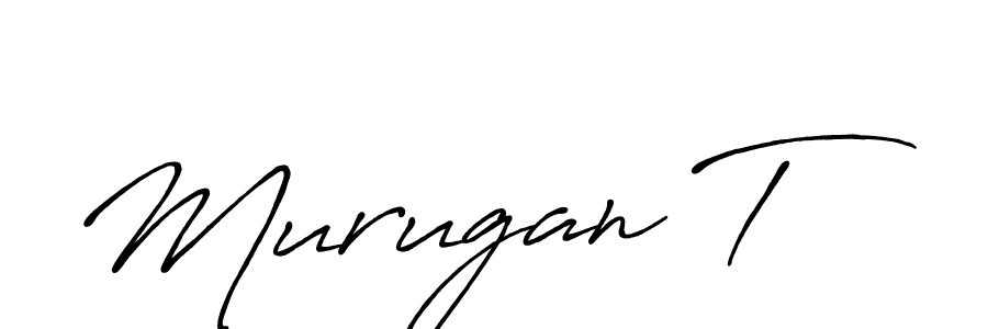 Create a beautiful signature design for name Murugan T. With this signature (Antro_Vectra_Bolder) fonts, you can make a handwritten signature for free. Murugan T signature style 7 images and pictures png