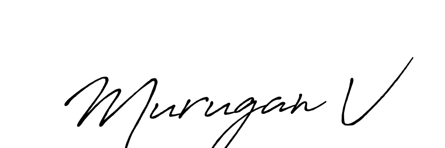 It looks lik you need a new signature style for name Murugan V. Design unique handwritten (Antro_Vectra_Bolder) signature with our free signature maker in just a few clicks. Murugan V signature style 7 images and pictures png
