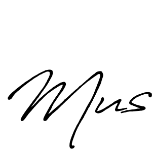 Make a beautiful signature design for name Mus. With this signature (Antro_Vectra_Bolder) style, you can create a handwritten signature for free. Mus signature style 7 images and pictures png