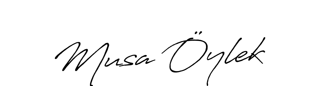 Make a beautiful signature design for name Musa Öylek. With this signature (Antro_Vectra_Bolder) style, you can create a handwritten signature for free. Musa Öylek signature style 7 images and pictures png