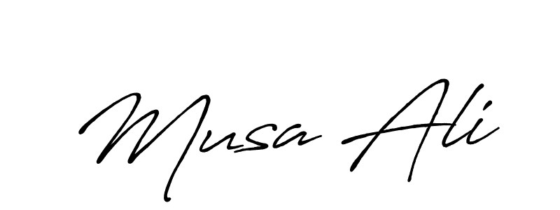 Make a beautiful signature design for name Musa Ali. With this signature (Antro_Vectra_Bolder) style, you can create a handwritten signature for free. Musa Ali signature style 7 images and pictures png