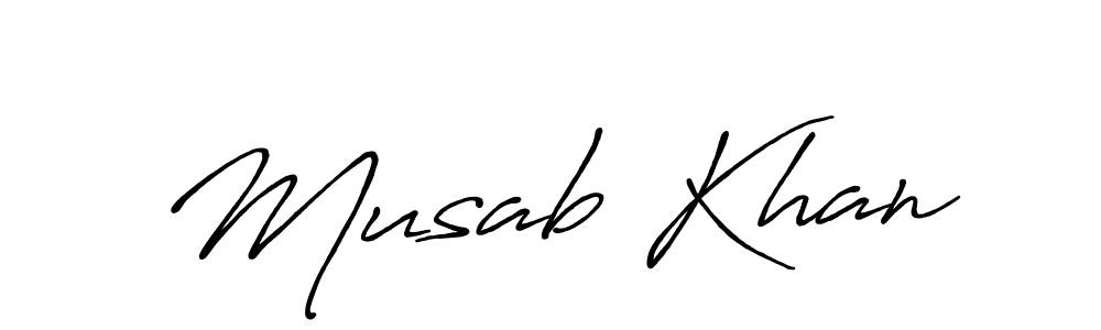 It looks lik you need a new signature style for name Musab Khan. Design unique handwritten (Antro_Vectra_Bolder) signature with our free signature maker in just a few clicks. Musab Khan signature style 7 images and pictures png
