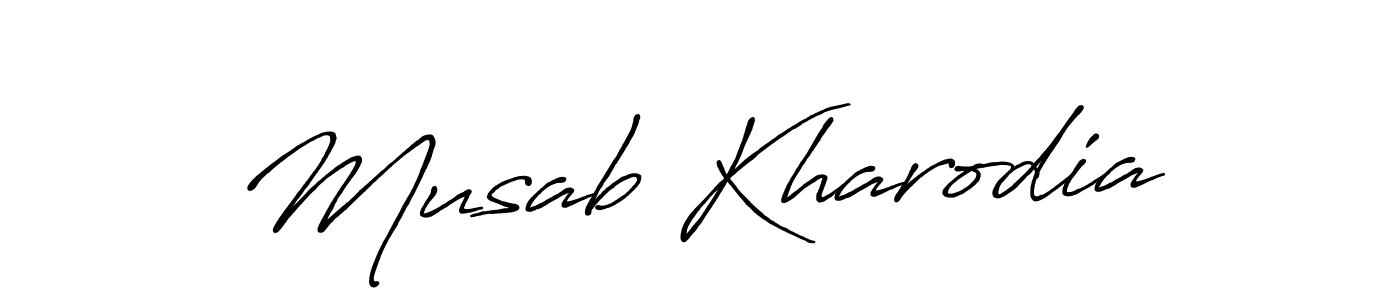 It looks lik you need a new signature style for name Musab Kharodia. Design unique handwritten (Antro_Vectra_Bolder) signature with our free signature maker in just a few clicks. Musab Kharodia signature style 7 images and pictures png