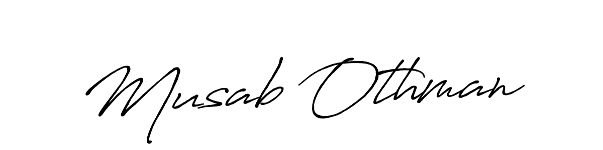 How to make Musab Othman name signature. Use Antro_Vectra_Bolder style for creating short signs online. This is the latest handwritten sign. Musab Othman signature style 7 images and pictures png