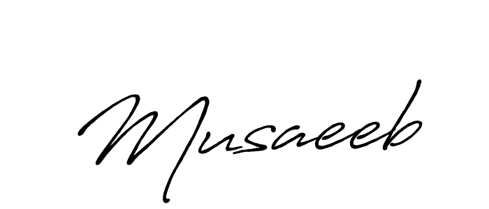 Create a beautiful signature design for name Musaeeb. With this signature (Antro_Vectra_Bolder) fonts, you can make a handwritten signature for free. Musaeeb signature style 7 images and pictures png