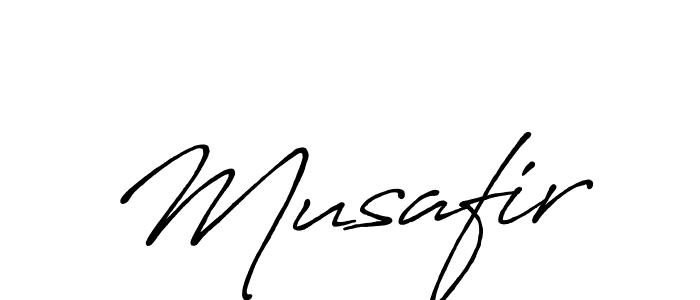 Musafir stylish signature style. Best Handwritten Sign (Antro_Vectra_Bolder) for my name. Handwritten Signature Collection Ideas for my name Musafir. Musafir signature style 7 images and pictures png