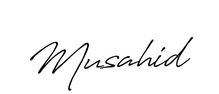 Musahid stylish signature style. Best Handwritten Sign (Antro_Vectra_Bolder) for my name. Handwritten Signature Collection Ideas for my name Musahid. Musahid signature style 7 images and pictures png