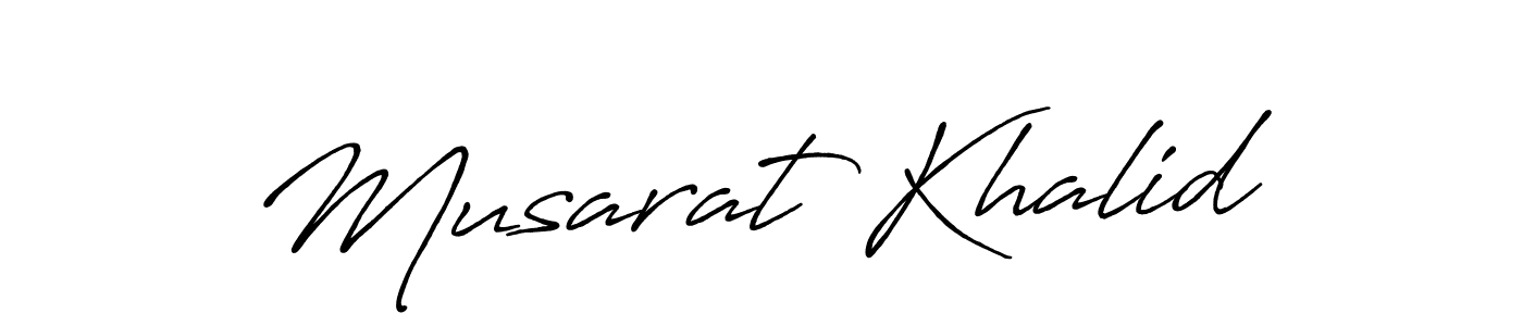 Create a beautiful signature design for name Musarat Khalid. With this signature (Antro_Vectra_Bolder) fonts, you can make a handwritten signature for free. Musarat Khalid signature style 7 images and pictures png