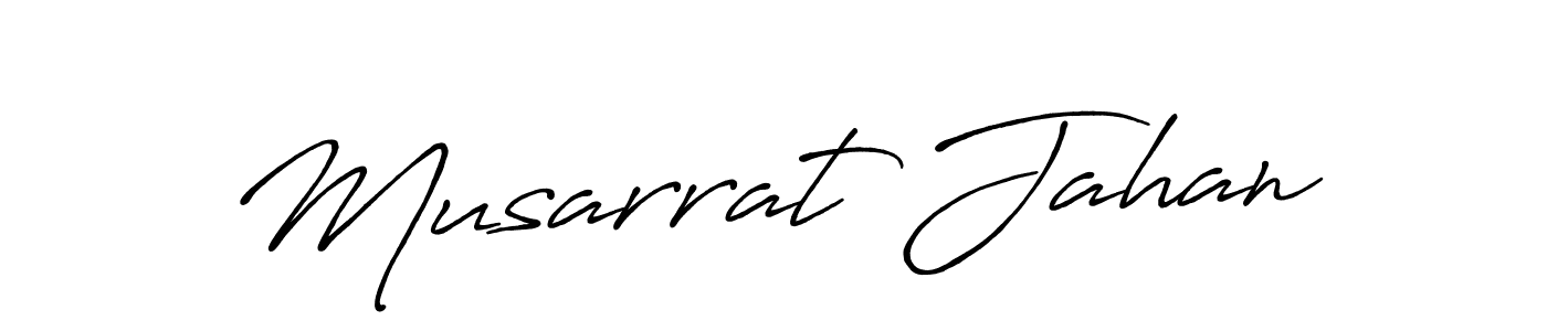 How to make Musarrat Jahan name signature. Use Antro_Vectra_Bolder style for creating short signs online. This is the latest handwritten sign. Musarrat Jahan signature style 7 images and pictures png