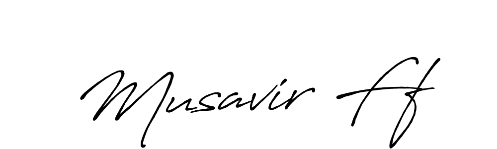 Also we have Musavir Ff name is the best signature style. Create professional handwritten signature collection using Antro_Vectra_Bolder autograph style. Musavir Ff signature style 7 images and pictures png