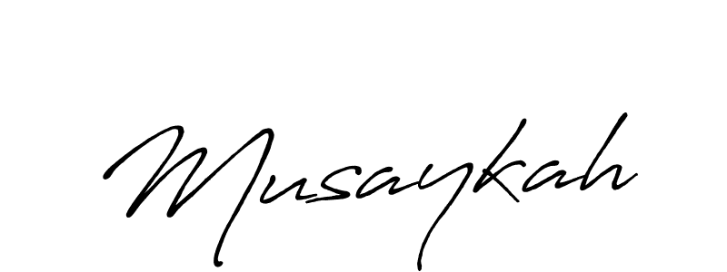 You should practise on your own different ways (Antro_Vectra_Bolder) to write your name (Musaykah) in signature. don't let someone else do it for you. Musaykah signature style 7 images and pictures png