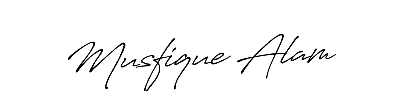 Create a beautiful signature design for name Musfique Alam. With this signature (Antro_Vectra_Bolder) fonts, you can make a handwritten signature for free. Musfique Alam signature style 7 images and pictures png