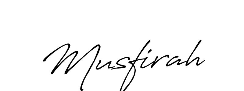 Musfirah stylish signature style. Best Handwritten Sign (Antro_Vectra_Bolder) for my name. Handwritten Signature Collection Ideas for my name Musfirah. Musfirah signature style 7 images and pictures png