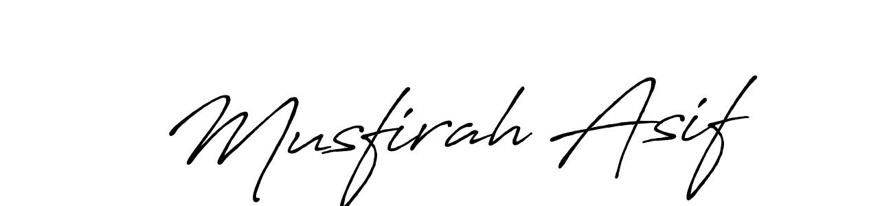 Make a beautiful signature design for name Musfirah Asif. With this signature (Antro_Vectra_Bolder) style, you can create a handwritten signature for free. Musfirah Asif signature style 7 images and pictures png