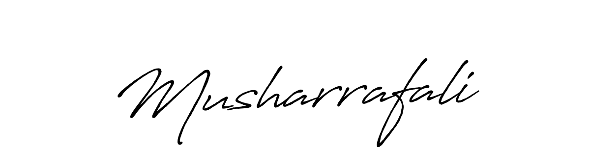 How to make Musharrafali name signature. Use Antro_Vectra_Bolder style for creating short signs online. This is the latest handwritten sign. Musharrafali signature style 7 images and pictures png