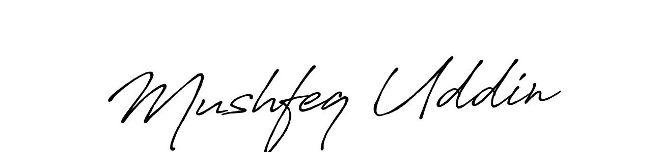 Also You can easily find your signature by using the search form. We will create Mushfeq Uddin name handwritten signature images for you free of cost using Antro_Vectra_Bolder sign style. Mushfeq Uddin signature style 7 images and pictures png