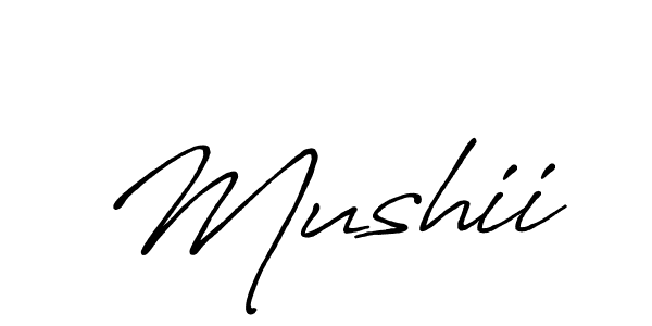 Make a beautiful signature design for name Mushii. With this signature (Antro_Vectra_Bolder) style, you can create a handwritten signature for free. Mushii signature style 7 images and pictures png