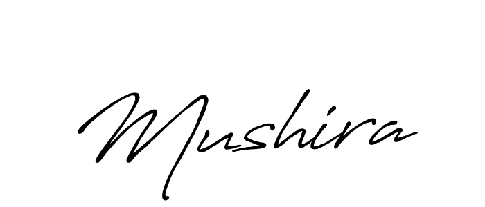 How to make Mushira name signature. Use Antro_Vectra_Bolder style for creating short signs online. This is the latest handwritten sign. Mushira signature style 7 images and pictures png