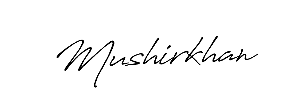 if you are searching for the best signature style for your name Mushirkhan. so please give up your signature search. here we have designed multiple signature styles  using Antro_Vectra_Bolder. Mushirkhan signature style 7 images and pictures png