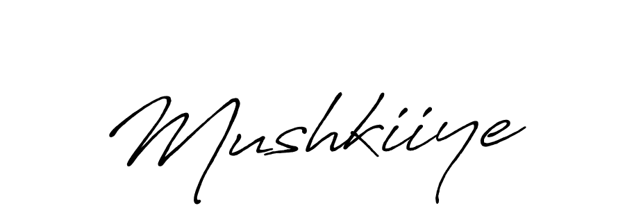 Create a beautiful signature design for name Mushkiiye. With this signature (Antro_Vectra_Bolder) fonts, you can make a handwritten signature for free. Mushkiiye signature style 7 images and pictures png