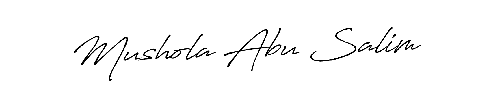 This is the best signature style for the Mushola Abu Salim name. Also you like these signature font (Antro_Vectra_Bolder). Mix name signature. Mushola Abu Salim signature style 7 images and pictures png