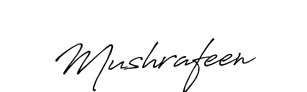 Make a beautiful signature design for name Mushrafeen. With this signature (Antro_Vectra_Bolder) style, you can create a handwritten signature for free. Mushrafeen signature style 7 images and pictures png