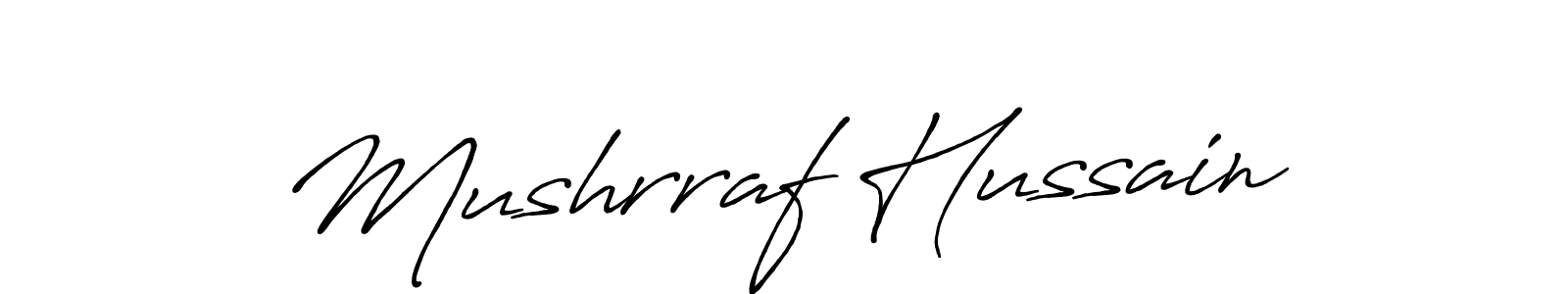 Mushrraf Hussain stylish signature style. Best Handwritten Sign (Antro_Vectra_Bolder) for my name. Handwritten Signature Collection Ideas for my name Mushrraf Hussain. Mushrraf Hussain signature style 7 images and pictures png