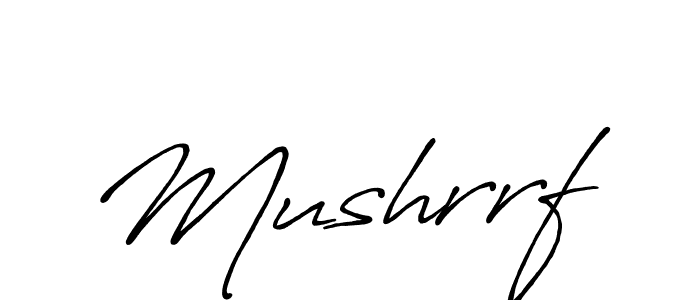 How to make Mushrrf name signature. Use Antro_Vectra_Bolder style for creating short signs online. This is the latest handwritten sign. Mushrrf signature style 7 images and pictures png