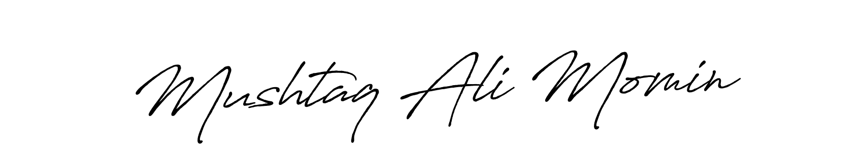 Create a beautiful signature design for name Mushtaq Ali Momin. With this signature (Antro_Vectra_Bolder) fonts, you can make a handwritten signature for free. Mushtaq Ali Momin signature style 7 images and pictures png