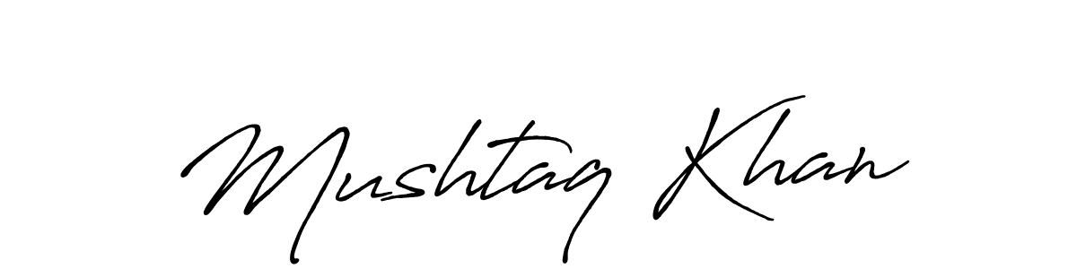 How to make Mushtaq Khan name signature. Use Antro_Vectra_Bolder style for creating short signs online. This is the latest handwritten sign. Mushtaq Khan signature style 7 images and pictures png