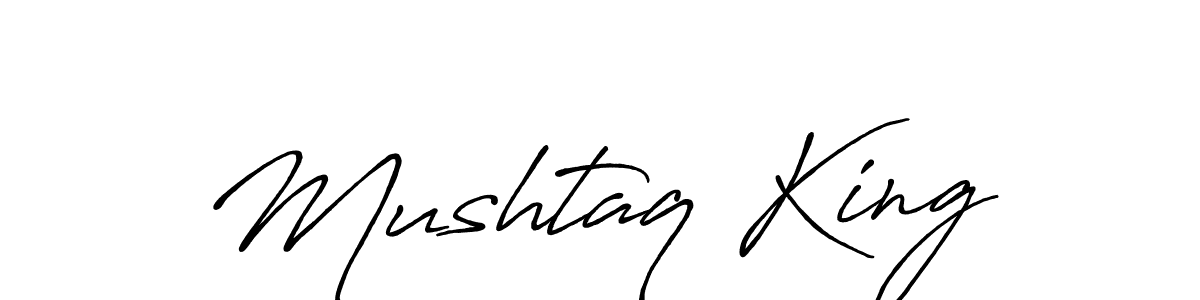 Antro_Vectra_Bolder is a professional signature style that is perfect for those who want to add a touch of class to their signature. It is also a great choice for those who want to make their signature more unique. Get Mushtaq King name to fancy signature for free. Mushtaq King signature style 7 images and pictures png