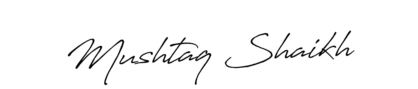 Make a beautiful signature design for name Mushtaq Shaikh. With this signature (Antro_Vectra_Bolder) style, you can create a handwritten signature for free. Mushtaq Shaikh signature style 7 images and pictures png