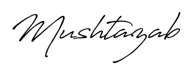 You should practise on your own different ways (Antro_Vectra_Bolder) to write your name (Mushtazab) in signature. Don't let someone else do it for you. Mushtazab signature style 7 images and pictures png