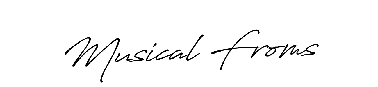 How to make Musical Froms name signature. Use Antro_Vectra_Bolder style for creating short signs online. This is the latest handwritten sign. Musical Froms signature style 7 images and pictures png