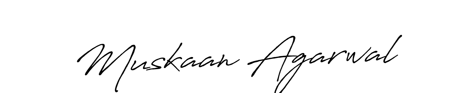 How to make Muskaan Agarwal name signature. Use Antro_Vectra_Bolder style for creating short signs online. This is the latest handwritten sign. Muskaan Agarwal signature style 7 images and pictures png