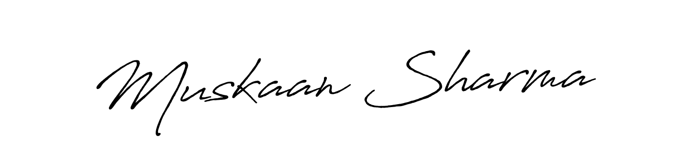 How to make Muskaan Sharma name signature. Use Antro_Vectra_Bolder style for creating short signs online. This is the latest handwritten sign. Muskaan Sharma signature style 7 images and pictures png