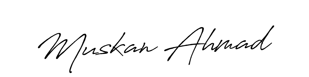 How to Draw Muskan Ahmad signature style? Antro_Vectra_Bolder is a latest design signature styles for name Muskan Ahmad. Muskan Ahmad signature style 7 images and pictures png