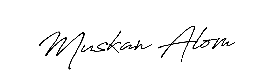 Also You can easily find your signature by using the search form. We will create Muskan Alom name handwritten signature images for you free of cost using Antro_Vectra_Bolder sign style. Muskan Alom signature style 7 images and pictures png