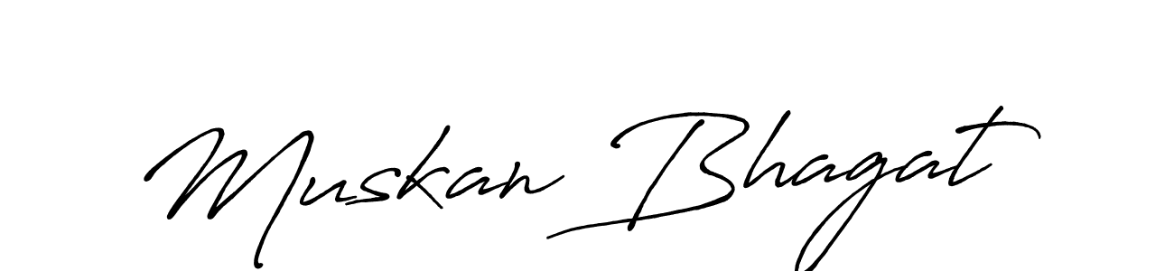 How to make Muskan Bhagat name signature. Use Antro_Vectra_Bolder style for creating short signs online. This is the latest handwritten sign. Muskan Bhagat signature style 7 images and pictures png