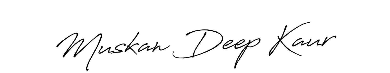 Design your own signature with our free online signature maker. With this signature software, you can create a handwritten (Antro_Vectra_Bolder) signature for name Muskan Deep Kaur. Muskan Deep Kaur signature style 7 images and pictures png