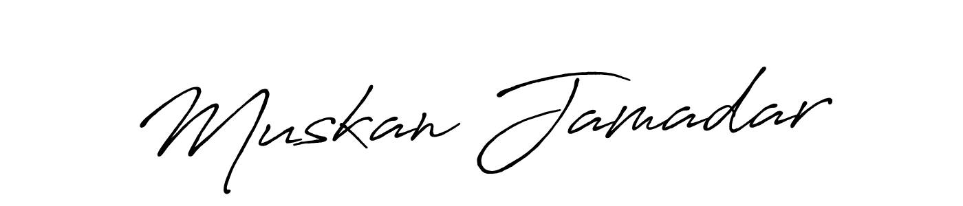 How to make Muskan Jamadar signature? Antro_Vectra_Bolder is a professional autograph style. Create handwritten signature for Muskan Jamadar name. Muskan Jamadar signature style 7 images and pictures png