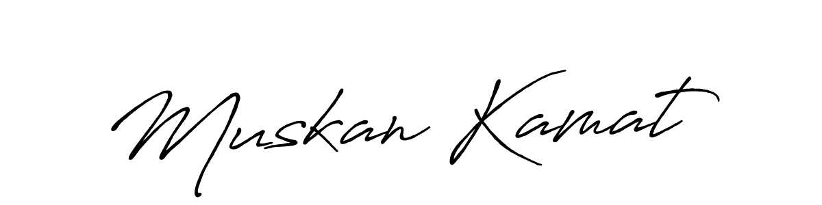 Muskan Kamat stylish signature style. Best Handwritten Sign (Antro_Vectra_Bolder) for my name. Handwritten Signature Collection Ideas for my name Muskan Kamat. Muskan Kamat signature style 7 images and pictures png