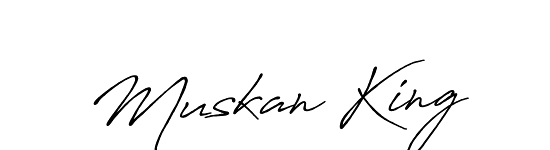 Make a beautiful signature design for name Muskan King. With this signature (Antro_Vectra_Bolder) style, you can create a handwritten signature for free. Muskan King signature style 7 images and pictures png